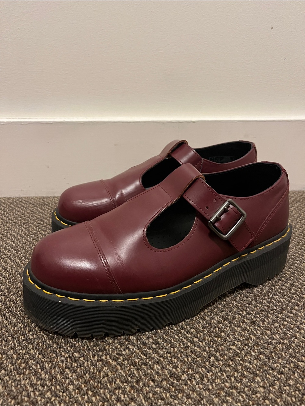 Dr. Martens Bethan Platform Mary Janes in Red